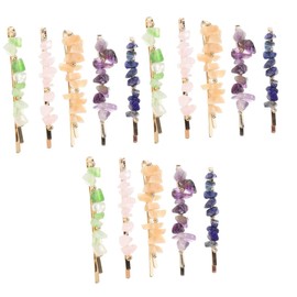 FOMIYES 15pcs Gemstone Hair Pins Hair Accessories for Women Amethyst Rose Greenery for Elegant Styles and