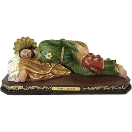 8" Inch Saint Joseph Sleeping Statue with Base - Estatua de San José DormidoF - Religious Figurine, Resin, Ideal Gift for Special Occasions