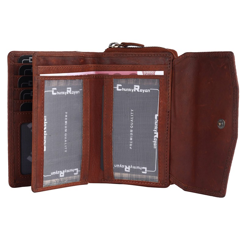 Chunkyrayan P GB-6 Genuine Leather Women's Wallet High-Quality Vintage RFID