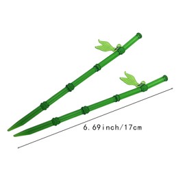 6PCS Green Bamboo Leaf Hair Stick Pin,Resin Chinese Hair Sticks for Buns, Vintage Hair Chopsticks for Women Girls Hairpin Hairstick Japanese Hair Stick