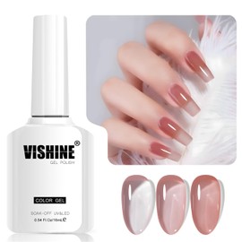 Vishine 16 ml Gel-Nagellack, semi-permanent, transparent, Soak-Off, UV, LED, für Nail Art, Maniküre, Zuhause, DIY, L282, Oolong Pfirsich