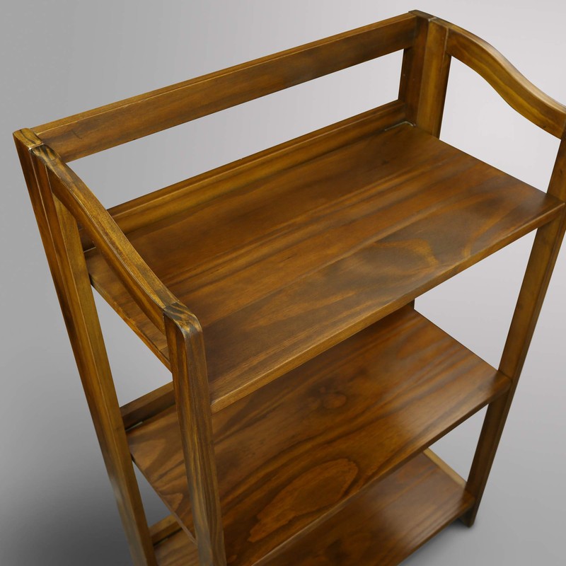 Casual Home Stratford 3-Shelf Folding Bookcase-Warm Brown
