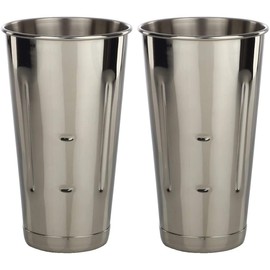 (2-PC) 30 oz Stainless Steel Malt Cups Commercial Grade Milkshake Maker Steel Cup