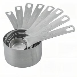 Smithcraft Measuring Cups Set 8, 18/8 Stainless Steel Measuring Cups Set, Metal Measuring Cups With 1/8, 1/4, 2/3, 3/4 Measuring Cup for Kitchen & Baking