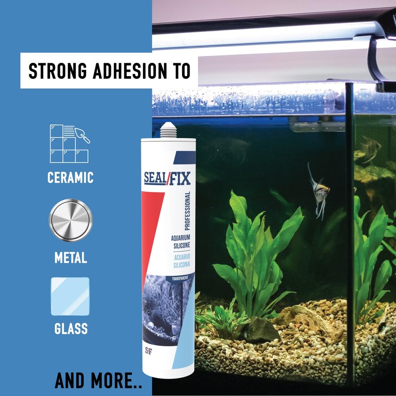 Seal/Fix Aquarium Silicone Sealant - Clear - 100% Fish-Safe Silicone