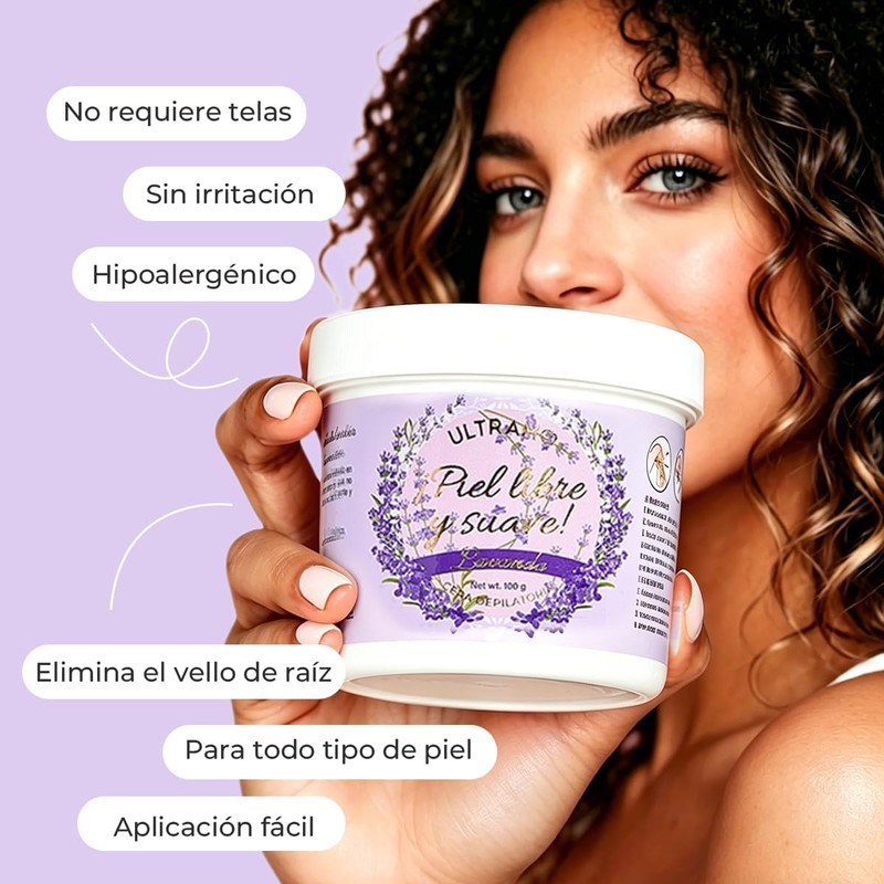 ULTRAMO Cera para Depilar - Lavanda Cera Epiladora Suave