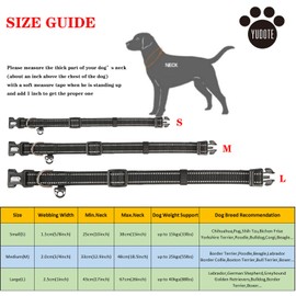 YUDOTE Dog Collar Strong, Reflective Nylon Fabric with Soft, Comfortable, Neoprene Padded Lining for Daily Use of Large Dogs, Black