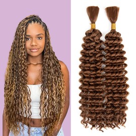 MOCCWOM Extensiones De Cabello Ondulado Profundo Para Trenzar Cabello Húmedo Y Ondulado Microtrenzas Sin Trama Para Trenzas Bohemias 150 G 2 Paquetes(20 ")