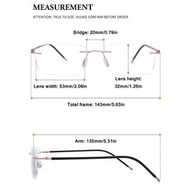 VEVESMUNDO Blaulichtfilter Gleitsichtbrille Lesebrille Randlos Titan Metall Ultraleicht Multifocus Progressive Anti Blaulicht Sehhilfe Lesehilfe Brillen für Herren Damen (1 Stück Roségold, 1.0)