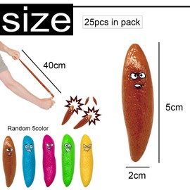 25pcs Slingshot Poo Finger Toys for Kids & Adults,Stretchy Flying Poo Flick Toy,Finger Slingshot Funny Rubber Finger Poo Toys Joke Prank Finger Toys for Birthday Easter Party Favors Stocking Stuffers
