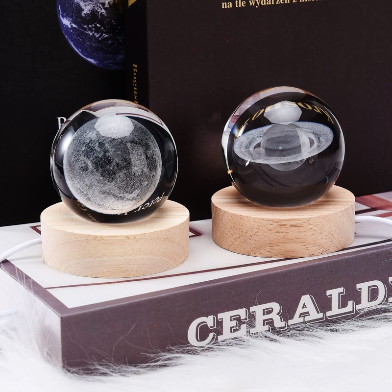 3D Crystal Ball Nightlight Decolamp Solar System Model Decor Science