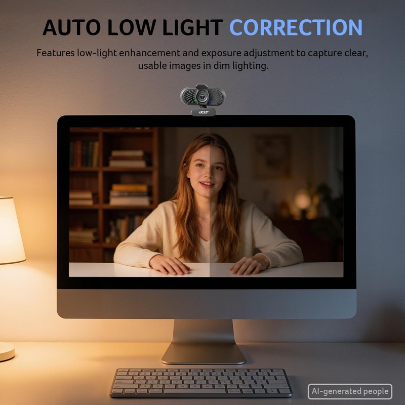 Acer 1080p Webcam USB Plug and Play Webcam for PC