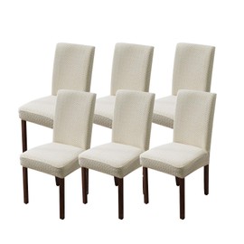 Chair Covers for Dining Room Chair Covers Dining Chair Slipcovers Stretch Kitchen Parsons Chair Covers (Beige, 6 PCS)
