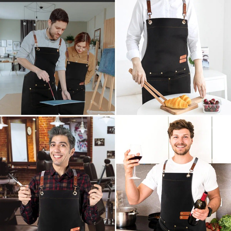 Delantal De Cocina Ajustable Y Multifuncional, 2 Piezas