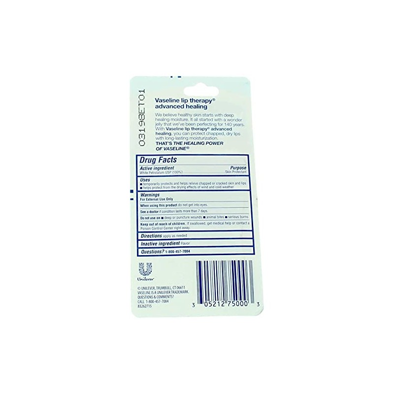 Vaseline Terapia de labios curación avanzada 0.35 oz (paquete de
