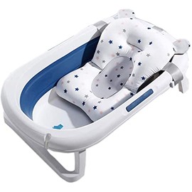 RUIXIA Baby Bath Pad Anti-Slip Infant Bath Cushion Newborn Bathtub Seat Support Cushion Mat Soft Floating Bathing Tub Seat Pillow Shower Bather Bed for Baby 0-12 M (Tub Not Included),one size