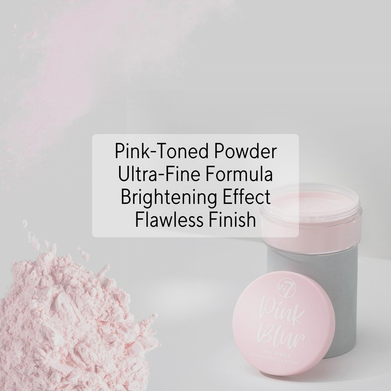 W7 Pink Blur Loose Setting Powder - Weightless Brightening &