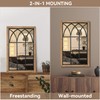 Oakrain Rustic Window Mirror for Wall Decor, 24”x37” Wood Frame