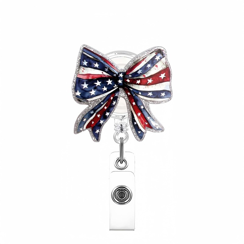 2-Pack 4th of July ID Badge Holder for Work, Acrylic