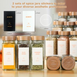 TESUNMU Spice Jars with Label，4oz Seasoning Containers, Glass Spice Bottles with Shaker Lids,Funnel, Chalk Pen (48)