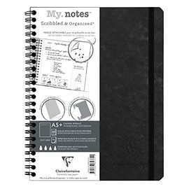 Clairefontaine Age Bag My.Notes 782331C Spiral Notebook with Removable Edges 16 x 21 cm 60 Sheets 90 g Dot Black Pack of 1