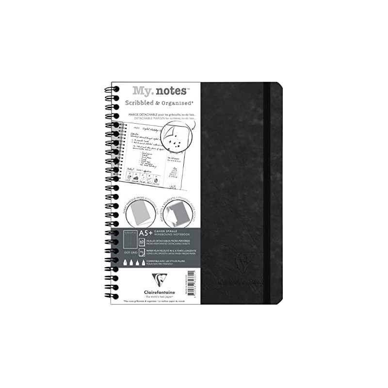 Clairefontaine Age Bag My.Notes 782331C Spiral Notebook with Removable Edges