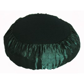 Boon Decor Meditation Cushion Zafu Pillow Buckwheat - Key Design Silk Green
