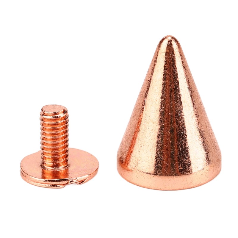 100 Sets Punk Cone Spikes Studs Electroplating Rose Gold Punk