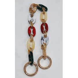 Tia Premium Purse Shoulder Bag Chain Strap Handle, Handbag Purse Chain Replacement, Purse, Clutch making, Decoration & DIY (Acrylic Multi Colour Chain with Premium Spring Ring-17 Inch, 1 Pc)