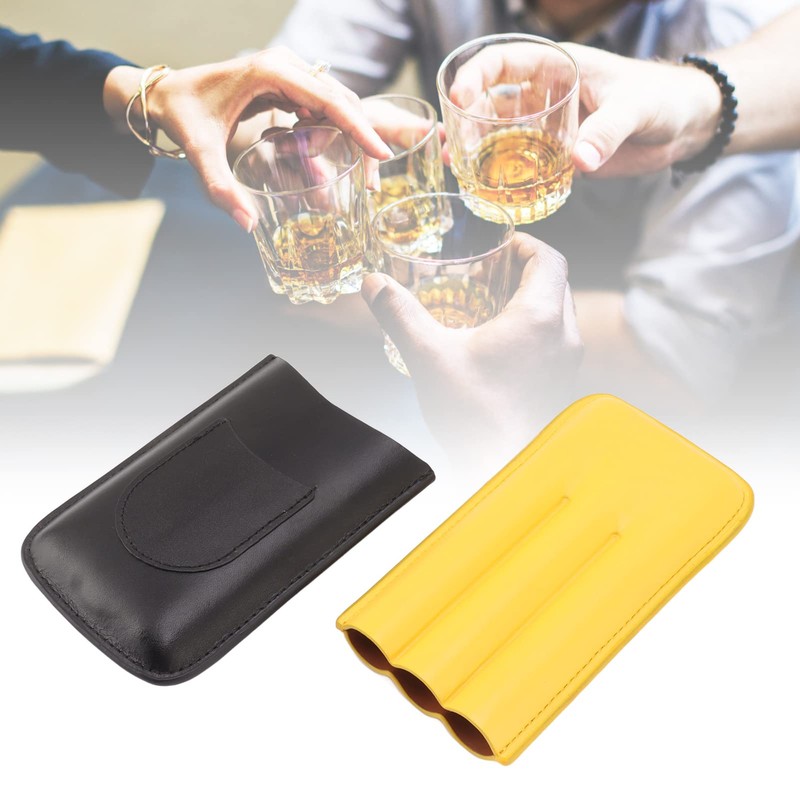 Lybunair Adjustable Cigar Case Leather Cigar Holder Leather Travel Humidor