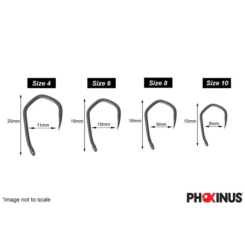 Phoxinus Katana Claw Hooks. PTFE Teflon coated, wide gape, angled