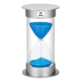 SuLiao 30 Second Timer for Kids, Large Durable Hourglass Sand Clock, Plastic Blue Sand Watch 30 Sec for Games Classroom