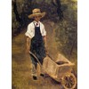 Octave Chamouillet Pushing a Wheelbarrow in a Garden by Jean-Baptiste-Camille