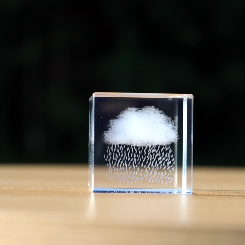 K9 Glass 3D Cloud Paperweight Cube Crystal Art of Ornaments
