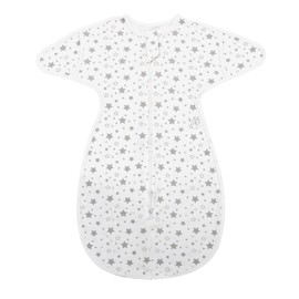 MOXTOYU Baby Swaddle Blanket, 100% Cotton 0.5 Tog Newborn Swaddle Wrap, Arms Up Baby Transition Swaddle with Adjustable Sleeves and Dual Zippers, Gift for Birthday to Newborns 0-6M, white