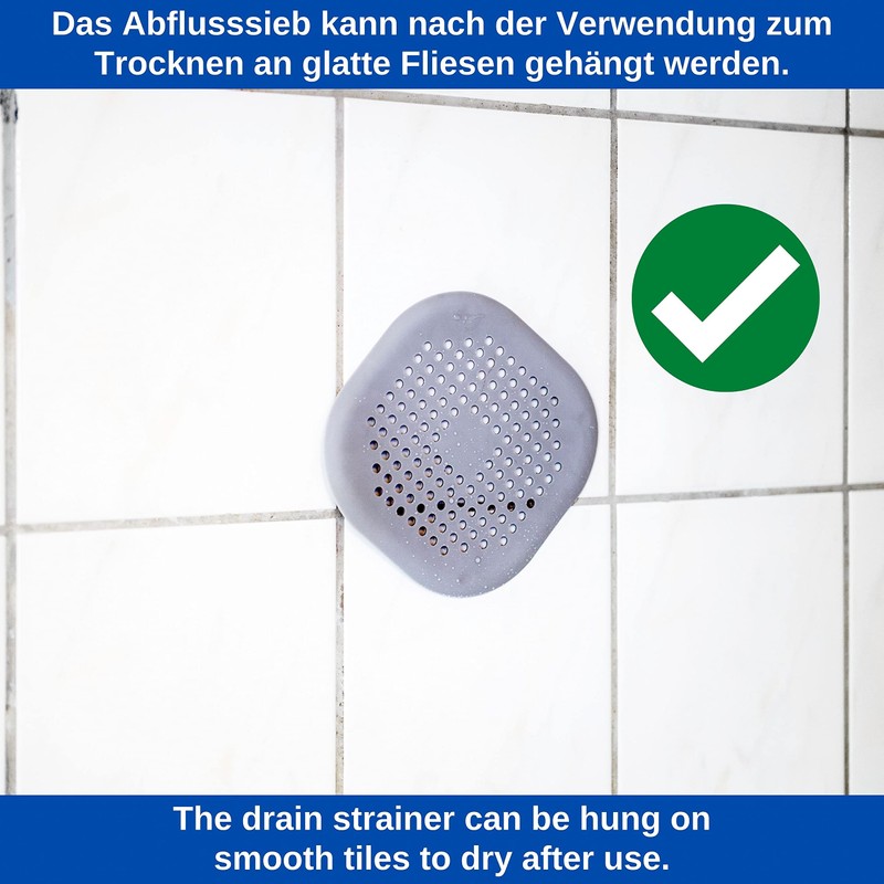 Universal Drain Strainer, Set of 2, Grey, Made of TPR