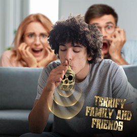 Aztec Death Whistle Loudest, Best Traditional Aztec Death Whistle Apex Predator, Devices To Annoy Neighbors Gifts For Men Unique Rare Finds (Gold)