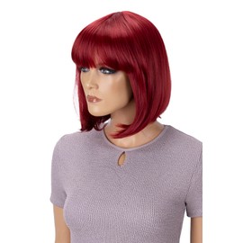 CAISHA By Prettyshop WB1 Bob Wig, Short Hair Cosplay, Theatre Show, Heat-Resistant Synthetic, Straight, Red