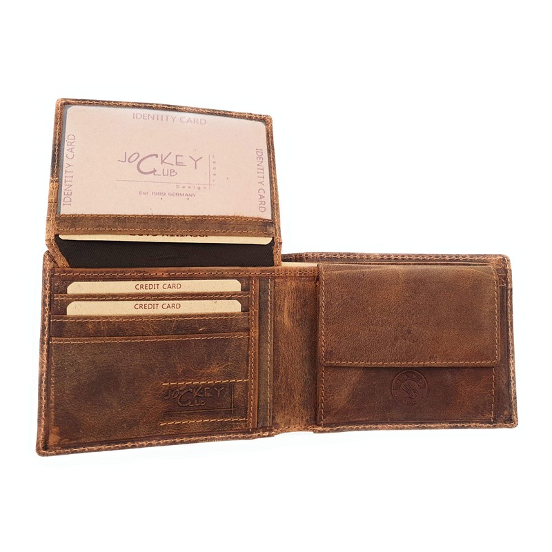 Jockey Club Genuine Leather Biker Wallet Horizontal Hunter Leather Wallet