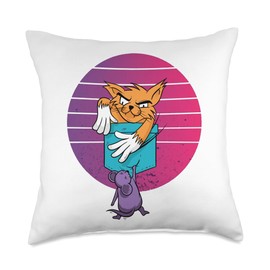 Cat Catch Cute Mouse Cat Lover Kitty Pets Animals Cat life Throw Pillow