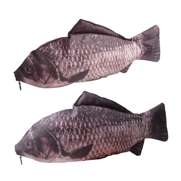 Opexicos Opexicos 2Pcs Carp Pen Bag Realistic Fish Shape Make-up