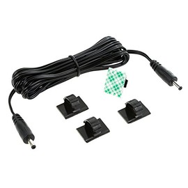 EShine Interconnect Cable - Male to Male, 3.5mm x 1.35mm, for LED Under Cabinet Lighting with Wire Clips (6.5ft, Black)