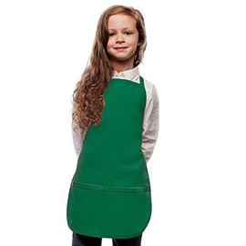 My Little Doc Kelly Green Kids Art Smock, Apron, Poly/Cotton Twill Fabric (Extra Large)
