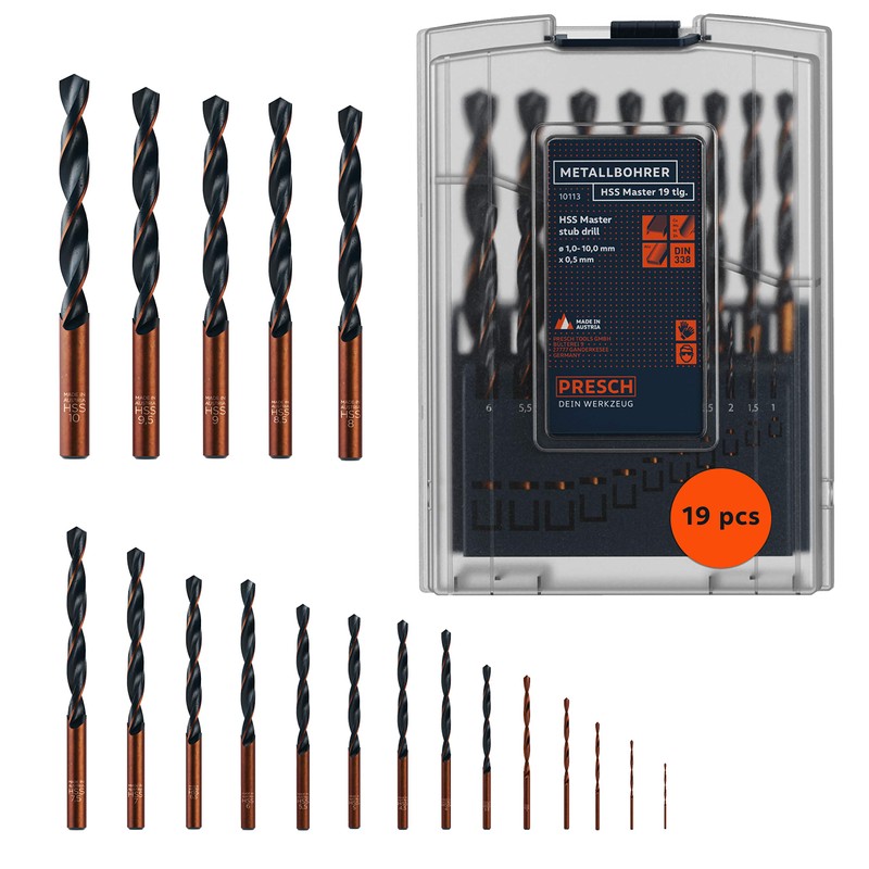 Presch Metal Drill Bit Set HSS Master 19 pcs -
