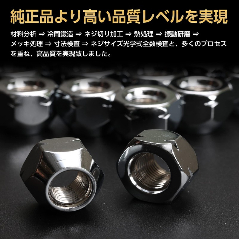 SHINSEI Wheel Nuts, Through-Hole M12 P1.25 17mm, Pack of 16