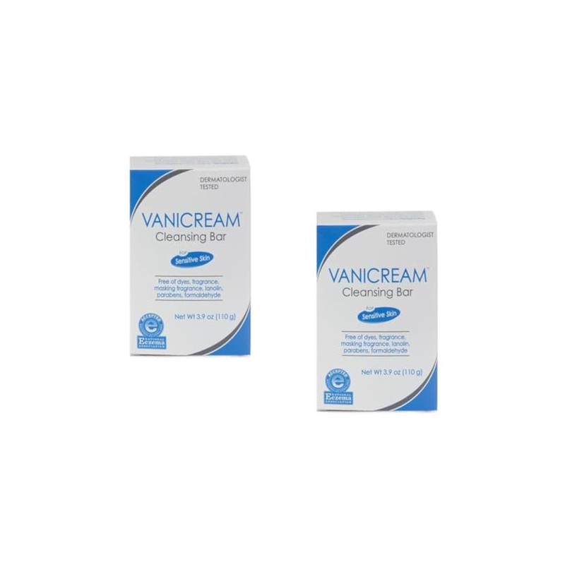 Vanicream Cleansing Bar For Sensitive Skin, Unscented 3.9 Ounce (Pack