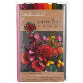 Lia Griffith PLG11027 Extra Fine Crepe Paper, 53.3 Total Square Feet, Enchanted Garden,10 Count, 53 Sq Ft