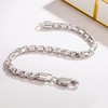 H&Beautimer Men Box chain Bracelet 925 Sterling Silver 4.5mm-6.5 "7