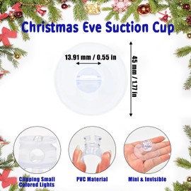 AccEncyc Christmas Light Suction Cups Christmas Lights String Suction Cup Holiday Light String Hooks Holders Light Caddy Window Glass Suction Cup Clips for Seasonal Lights & Xmas Decorations (50Pcs)