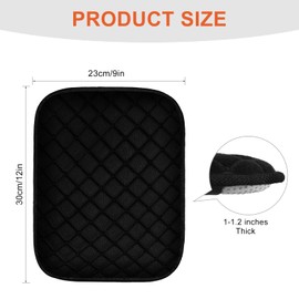 surpassme Car Center Console Cushion Pad, Car Armrest Cushion Seat Box Cover Protector for Car/SUV Accessories(Black)